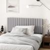 Furinno Roanne Upholstered Tufted Headboard, King, Glacier(Glacier)