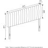 Furinno Roanne Upholstered Tufted Headboard, King, Glacier(Glacier)