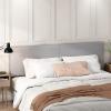 Furinno Roanne Upholstered Tufted Headboard, King, Glacier(Light Grey)