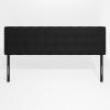 Furinno Roanne Upholstered Tufted Headboard, King, Glacier(Plain Black)
