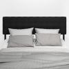 Furinno Roanne Upholstered Tufted Headboard, King, Glacier(Plain Black)