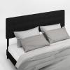Furinno Roanne Upholstered Tufted Headboard, King, Glacier(Plain Black)