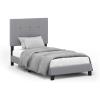 Furinno Laval Button Tufted Upholstered Platform Bed Frame, Twin, Glacier(Glacier)