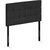 Furinno Roanne Upholstered Tufted Headboard, King, Glacier(Black)