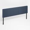 Furinno Roanne Upholstered Tufted Headboard, King, Glacier(Blue Denim)