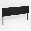 Furinno Roanne Upholstered Tufted Headboard, King, Glacier(Plain Black)