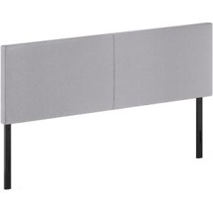 Furinno Roanne Upholstered Tufted Headboard, King, Glacier(Light Grey)