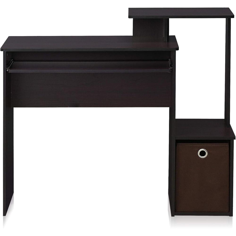 imageFurinno Econ Multipurpose Home Office Computer Writing Desk WhiteBlackDark Walnut