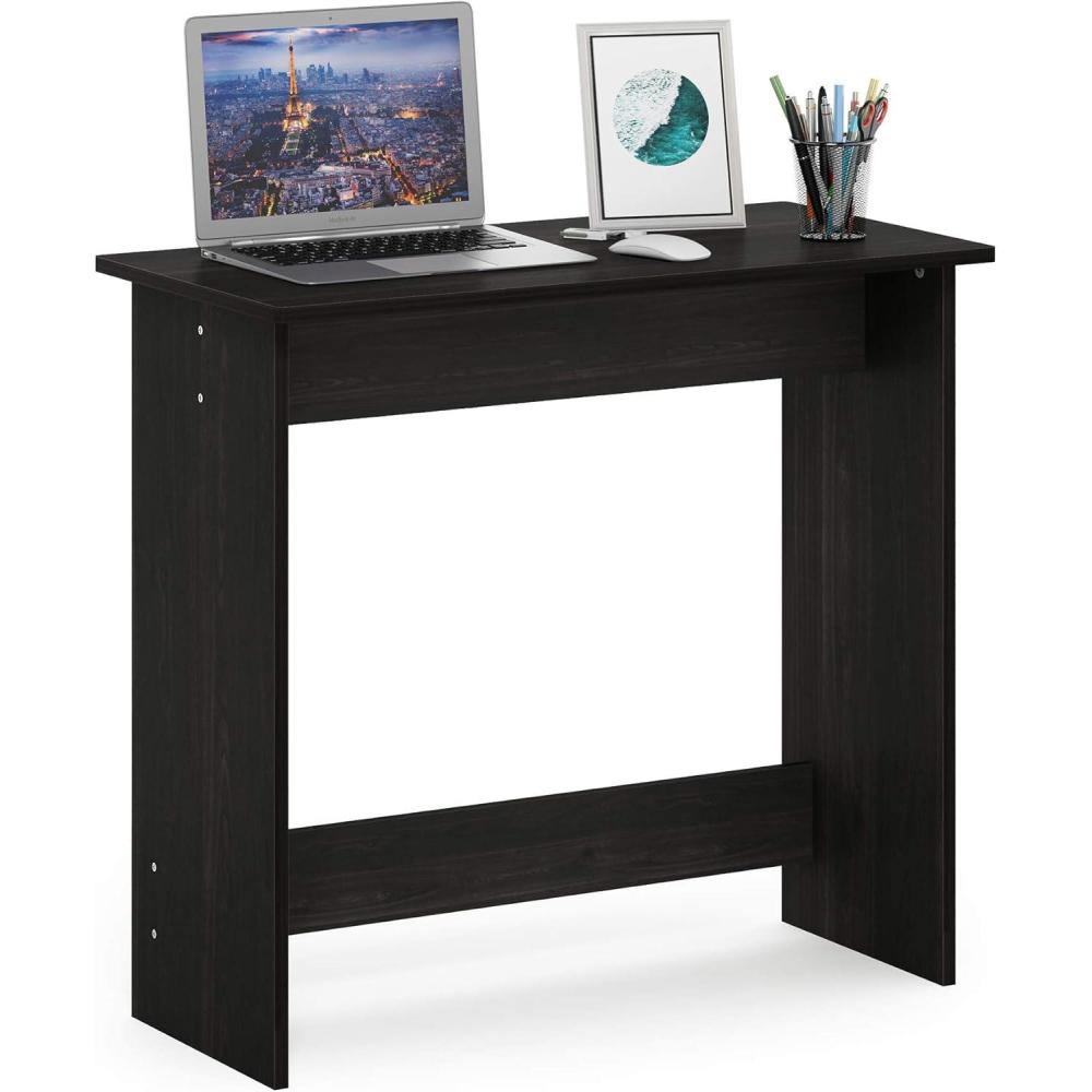 imageFurinno GO GREEN Desk 315 Wide Gaming Desk with 2 Side Shelves and Storage Bins Computer Desk Office Desk for Home Office Study Room Dorm Bedroom BeechEspresso