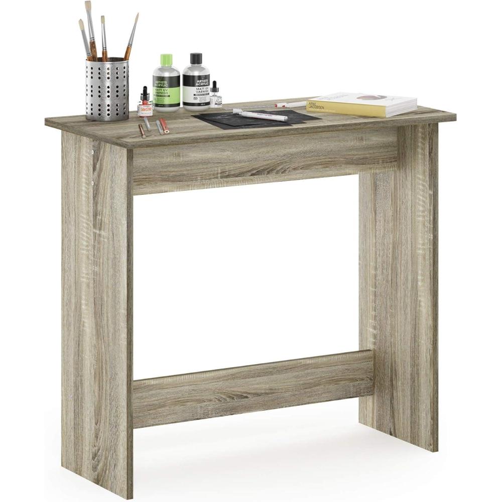 imageFurinno GO GREEN Desk 315 Wide Gaming Desk with 2 Side Shelves and Storage Bins Computer Desk Office Desk for Home Office Study Room Dorm Bedroom BeechSonoma Oak