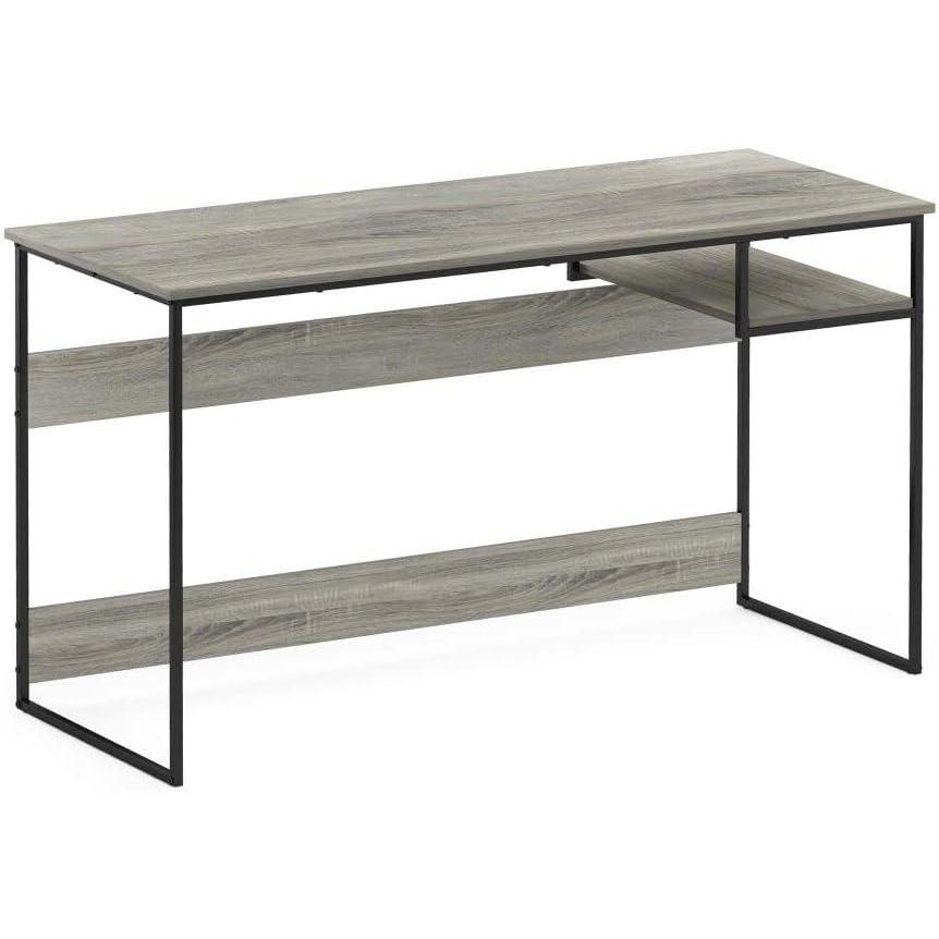 imageFurinno Moretti Lifestyle Study Desk 52 Inches Columbia WalnutFrench Oak Grey