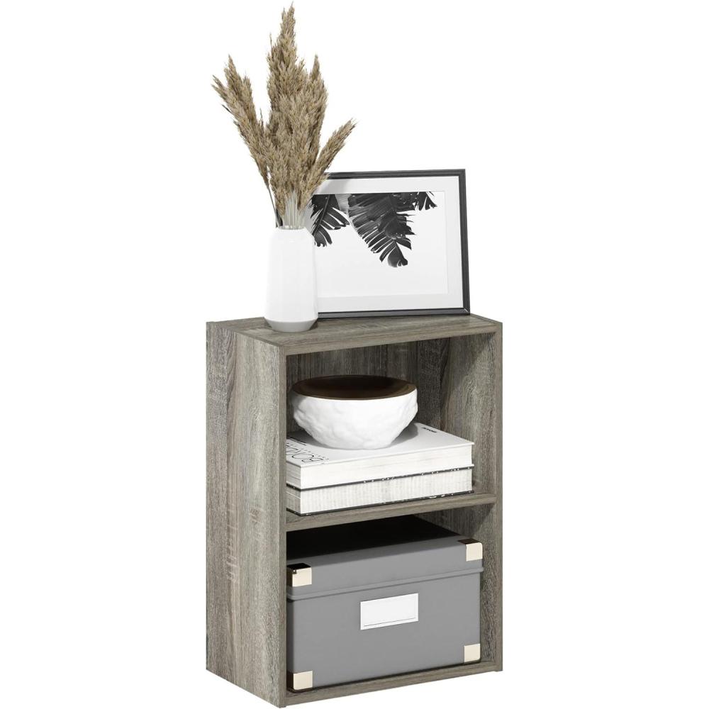 imageFurinno PASIR Book Shelf 4Tier Bookshelf Bookcase with Open Shelf 94 x 236 x 417 for Living Room Bedroom Home Office EspressoFrench Oak