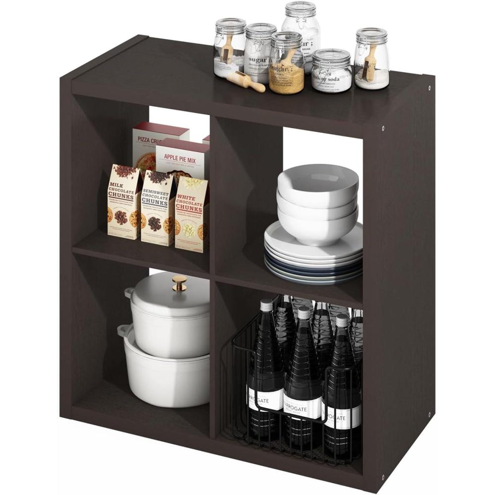 imageFurinno Reed Closet Organizers and Storage 5Tier Closet Organizer Open Shelf Closet Storage for Wardrobe Bedroom Living Room WhiteBlack Dark Oak