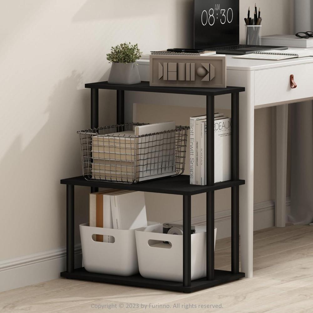 imageFurinno TurnNTube 3Tier Toolless Multipurpose Printer Stand Display Storage ShelfAmericanoBlack