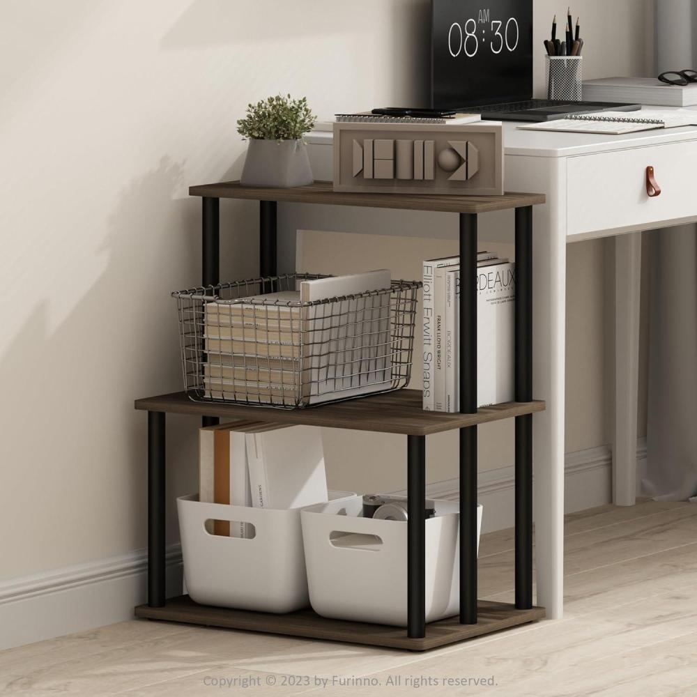 imageFurinno TurnNTube 3Tier Toolless Multipurpose Printer Stand Display Storage ShelfColumbia WalnutBlack