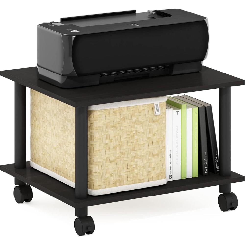 imageFurinno TurnNTube 3Tier Toolless Multipurpose Printer Stand Display Storage ShelfEspressoBlack