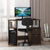 FURINNO Jaya Computer Study Desk with Bin, Brown(Columbia Walnut/Black/Dark Brown)