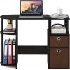 FURINNO Jaya Computer Study Desk with Bin, Brown(Espresso)