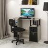 FURINNO Jaya Computer Study Desk with Bin, Brown(French Oak/Black)