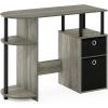 FURINNO Jaya Computer Study Desk with Bin, Brown(French Oak/Black)