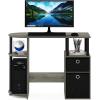 FURINNO Jaya Computer Study Desk with Bin, Brown(French Oak/Black)