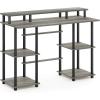 FURINNO Turn-N-Tube computer Desk, Espresso(French Oak/Black)