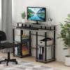 FURINNO Turn-N-Tube computer Desk, Espresso(French Oak/Black)