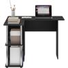 Furinno Abbott L-Shape Computer Desk with Bookshelf, Espresso/Black(Americano/Chrome)