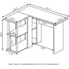 Furinno Abbott L-Shape Computer Desk with Bookshelf, Espresso/Black(Columbia Walnut/Black)
