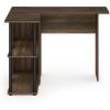 Furinno Abbott L-Shape Computer Desk with Bookshelf, Espresso/Black(Columbia Walnut/Black)
