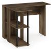 Furinno Abbott L-Shape Computer Desk with Bookshelf, Espresso/Black(Columbia Walnut/Black)