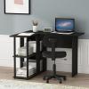 Furinno Abbott L-Shape Computer Desk with Bookshelf, Espresso/Black(Espresso/Black)