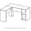 Furinno Abbott L-Shape Computer Desk with Bookshelf, Espresso/Black(White)
