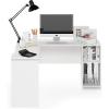 Furinno Abbott L-Shape Computer Desk with Bookshelf, Espresso/Black(White)