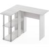 Furinno Abbott L-Shape Computer Desk with Bookshelf, Espresso/Black(White Oak/Chrome)