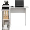 Furinno Abbott L-Shape Computer Desk with Bookshelf, Espresso/Black(White Oak/Chrome)
