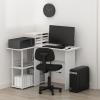 Furinno Abbott L-Shape Computer Desk with Bookshelf, Espresso/Black(White/White)