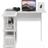 Furinno Abbott L-Shape Computer Desk with Bookshelf, Espresso/Black(White/White)