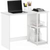 Furinno Camnus Modern Living Computer Desk 40 Inch, Americano/Black(Solid White/White)