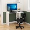Furinno Camnus Modern Living Computer Desk 40 Inch, Americano/Black(Solid White/White)