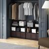 Furinno Cubic Closet Organizers and Storage, 6-Cube Closet Organizer with Bins, Open Shelf Storage, for Wardrobe, Bedroom, Living Room, White(Dark Walnut)