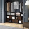 Furinno Cubic Closet Organizers and Storage, 6-Cube Closet Organizer with Bins, Open Shelf Storage, for Wardrobe, Bedroom, Living Room, White(Espresso/Brown)