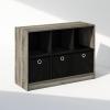 Furinno Cubic Closet Organizers and Storage, 6-Cube Closet Organizer with Bins, Open Shelf Storage, for Wardrobe, Bedroom, Living Room, White(French Oak/Black)