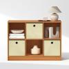 Furinno Cubic Closet Organizers and Storage, 6-Cube Closet Organizer with Bins, Open Shelf Storage, for Wardrobe, Bedroom, Living Room, White(Light Cherry/Ivory)