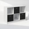 Furinno Cubic Closet Organizers and Storage, 6-Cube Closet Organizer with Bins, Open Shelf Storage, for Wardrobe, Bedroom, Living Room, White(White/Black)