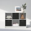 Furinno Cubic Closet Organizers and Storage, 6-Cube Closet Organizer with Bins, Open Shelf Storage, for Wardrobe, Bedroom, Living Room, White(White/Black)