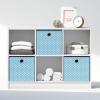 Furinno Cubic Closet Organizers and Storage, 6-Cube Closet Organizer with Bins, Open Shelf Storage, for Wardrobe, Bedroom, Living Room, White(White/Light Blue)