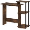 Furinno EFFICIENT Desk, 28.6″ Wide Gaming Desk with 3 Open Side Shelves, Laptop Notebook Computer Desk, Office Desk for Home Office, Study Room, Dorm, Bedroom, Americano(Amber Pine/Black)