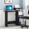 Furinno EFFICIENT Desk, 28.6″ Wide Gaming Desk with 3 Open Side Shelves, Laptop Notebook Computer Desk, Office Desk for Home Office, Study Room, Dorm, Bedroom, Americano(Black/Grey)