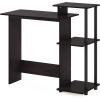 Furinno EFFICIENT Desk, 28.6″ Wide Gaming Desk with 3 Open Side Shelves, Laptop Notebook Computer Desk, Office Desk for Home Office, Study Room, Dorm, Bedroom, Americano(Dark Walnut)